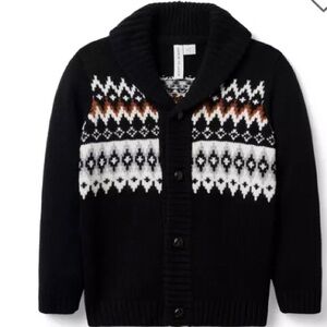 Janie and Jack Festive Black Fair Isle Sweater Size 18-24 months